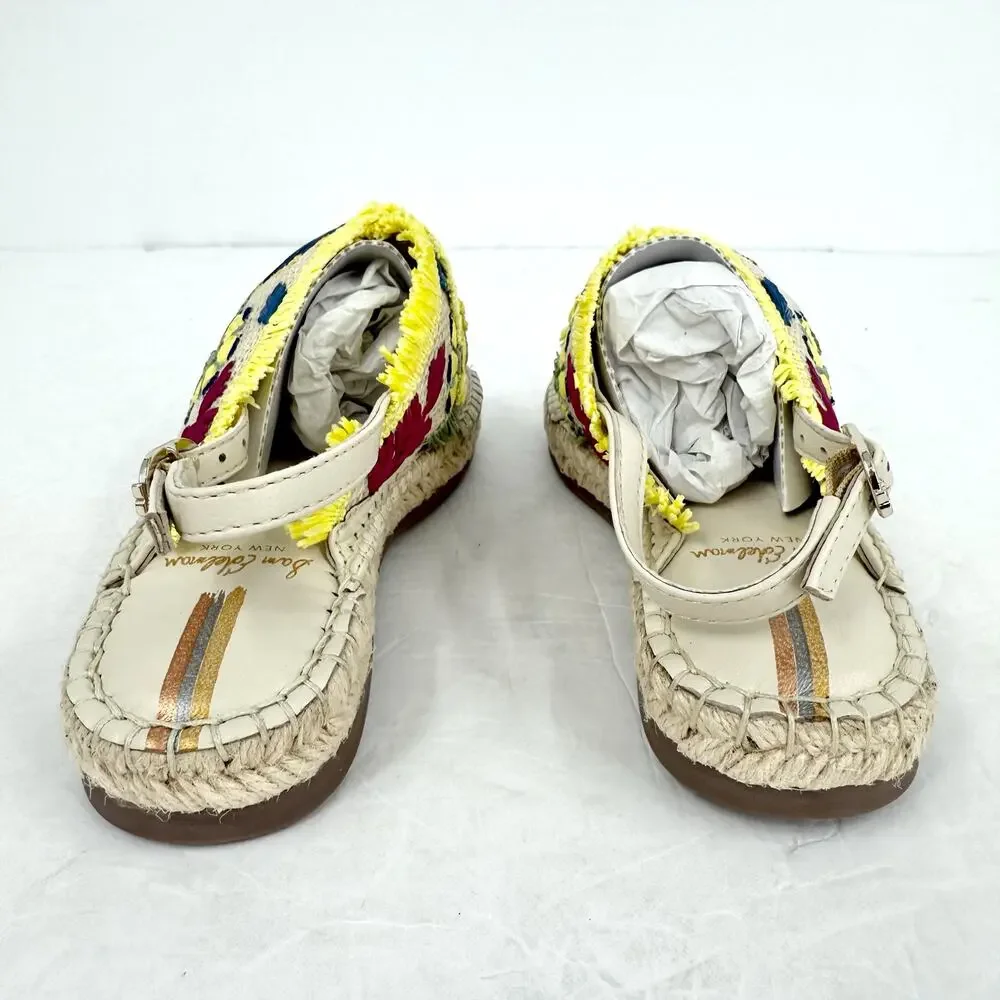 Sam Edelman Kids Kayden Slingback Sandal US 2 M Beige Multicolor Leather NIB